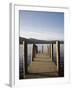 Wooden Jetty at Barrow Bay Landing on Derwent Water Looking North West in Autumn-Pearl Bucknall-Framed Photographic Print