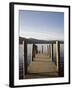 Wooden Jetty at Barrow Bay Landing on Derwent Water Looking North West in Autumn-Pearl Bucknall-Framed Photographic Print