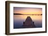 Wooden jetty at dawn, sunrise, long exposure, Corsica, France, Mediterranean, Europe-John Miller-Framed Photographic Print