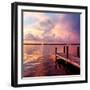 Wooden Jetty at Sunset-Philippe Hugonnard-Framed Photographic Print