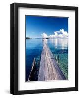 Wooden Jetty Extending off Kadidiri Island, Togian Islands, Sulawesi-Jay Sturdevant-Framed Photographic Print