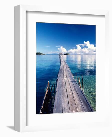 Wooden Jetty Extending off Kadidiri Island, Togian Islands, Sulawesi-Jay Sturdevant-Framed Photographic Print