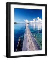 Wooden Jetty Extending off Kadidiri Island, Togian Islands, Sulawesi-Jay Sturdevant-Framed Photographic Print