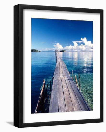 Wooden Jetty Extending off Kadidiri Island, Togian Islands, Sulawesi-Jay Sturdevant-Framed Photographic Print