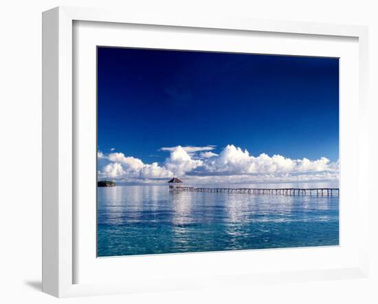 Wooden Jetty Extending off Kadidiri Island, Togian Islands, Sulawesi-Jay Sturdevant-Framed Photographic Print