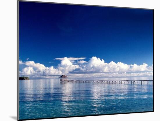 Wooden Jetty Extending off Kadidiri Island, Togian Islands, Sulawesi-Jay Sturdevant-Mounted Photographic Print