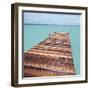 Wooden jetty leading out to sea-null-Framed Photographic Print