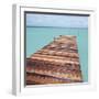 Wooden jetty leading out to sea-null-Framed Photographic Print