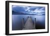 Wooden Jetty on Derwent Water in the Lake District, Cumbria, England. Autumn-Adam Burton-Framed Photographic Print