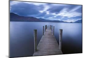 Wooden Jetty on Derwent Water in the Lake District, Cumbria, England. Autumn-Adam Burton-Mounted Photographic Print