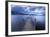 Wooden Jetty on Derwent Water in the Lake District, Cumbria, England. Autumn-Adam Burton-Framed Photographic Print