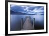 Wooden Jetty on Derwent Water in the Lake District, Cumbria, England. Autumn-Adam Burton-Framed Photographic Print