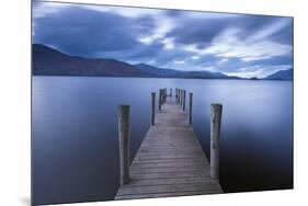 Wooden Jetty on Derwent Water in the Lake District, Cumbria, England. Autumn-Adam Burton-Mounted Photographic Print