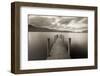 Wooden Jetty on Derwent Water in the Lake District, Cumbria, England. Autumn-Adam Burton-Framed Photographic Print