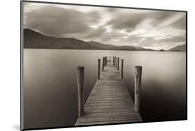 Wooden Jetty on Derwent Water in the Lake District, Cumbria, England. Autumn-Adam Burton-Mounted Photographic Print