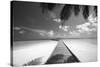 Wooden Jetty Out to Tropical Sea, Maldives, Indian Ocean, Asia-Sakis Papadopoulos-Stretched Canvas