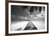 Wooden Jetty Out to Tropical Sea, Maldives, Indian Ocean, Asia-Sakis Papadopoulos-Framed Photographic Print