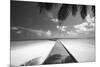 Wooden Jetty Out to Tropical Sea, Maldives, Indian Ocean, Asia-Sakis Papadopoulos-Mounted Photographic Print