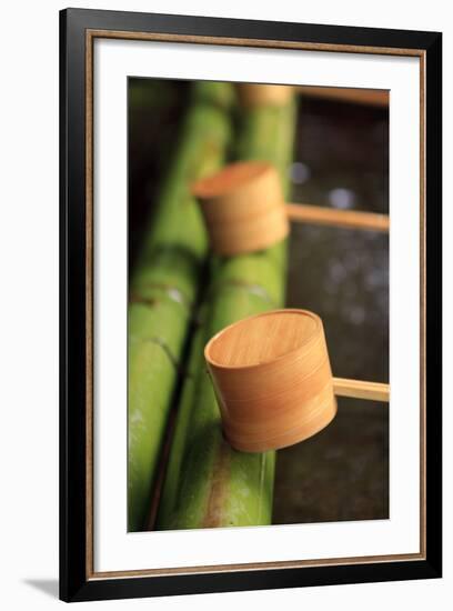 Wooden Ladles at the Entrance to the Kasuga-Taisha Shrine in Nara, Japan-Paul Dymond-Framed Photographic Print