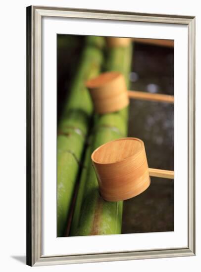 Wooden Ladles at the Entrance to the Kasuga-Taisha Shrine in Nara, Japan-Paul Dymond-Framed Photographic Print