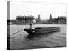 Wooden Lighter and Topsail Barges on the Thames at Greenwich, London, C1905-null-Stretched Canvas