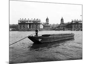 Wooden Lighter and Topsail Barges on the Thames at Greenwich, London, C1905-null-Mounted Photographic Print
