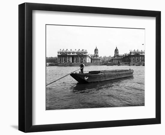 Wooden Lighter and Topsail Barges on the Thames at Greenwich, London, C1905-null-Framed Photographic Print