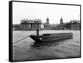 Wooden Lighter and Topsail Barges on the Thames at Greenwich, London, C1905-null-Framed Stretched Canvas