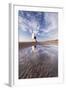 Wooden Lighthouse on Burnham Beach at Low Tide, Burnham-On-Sea, Somerset, England. Winter-Adam Burton-Framed Photographic Print