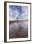 Wooden Lighthouse on Burnham Beach at Low Tide, Burnham-On-Sea, Somerset, England. Winter-Adam Burton-Framed Photographic Print