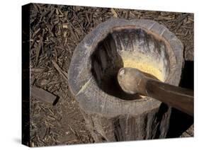 Wooden Mortar and Pestle for Grinding Maize at Mount Vernon, George Washington's Home in Virginia-null-Stretched Canvas
