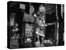 Wooden Native American Cigar Shop Statue-null-Stretched Canvas