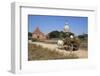 Wooden Ox Cart Passing Shwesandaw Temple, Bagan (Pagan), Central Myanmar, Myanmar (Burma), Asia-Stuart Black-Framed Photographic Print