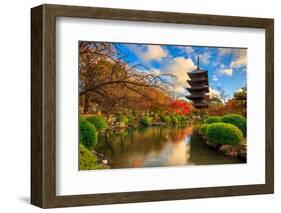 Wooden Pagoda of Toji Temple, Kyoto Japan-Krunja-Framed Photographic Print