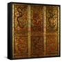 Wooden Panel Depicting Dragons-null-Framed Stretched Canvas