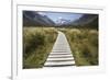 Wooden Path Through Mount Cook National Park-Paul Souders-Framed Photographic Print