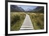 Wooden Path Through Mount Cook National Park-Paul Souders-Framed Photographic Print