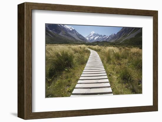 Wooden Path Through Mount Cook National Park-Paul Souders-Framed Photographic Print