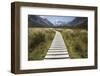 Wooden Path Through Mount Cook National Park-Paul Souders-Framed Photographic Print