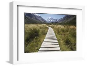 Wooden Path Through Mount Cook National Park-Paul Souders-Framed Photographic Print