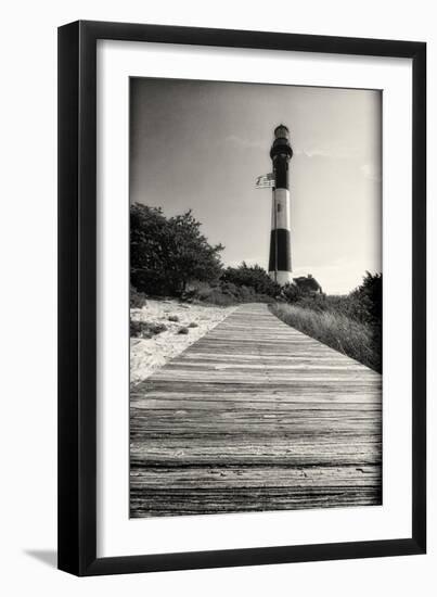 Wooden Path to the Lighthouse, Fire Island, NY-George Oze-Framed Photographic Print