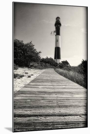 Wooden Path to the Lighthouse, Fire Island, NY-George Oze-Mounted Photographic Print