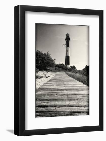 Wooden Path to the Lighthouse, Fire Island, NY-George Oze-Framed Photographic Print