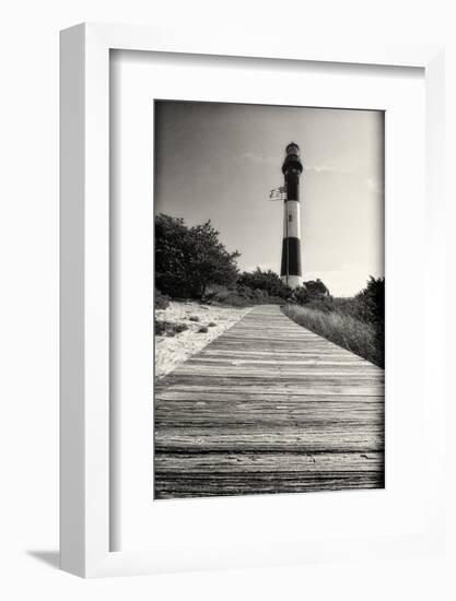 Wooden Path to the Lighthouse, Fire Island, NY-George Oze-Framed Photographic Print