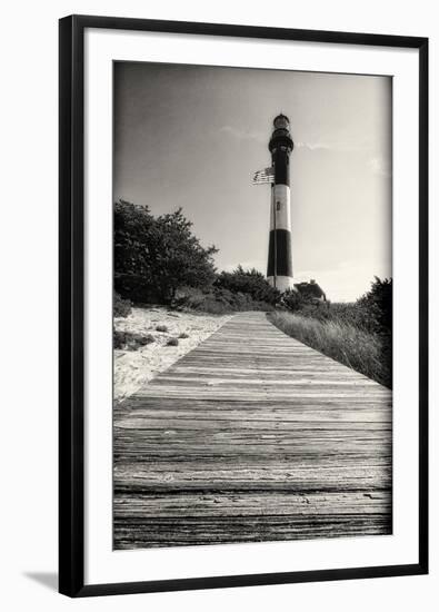 Wooden Path to the Lighthouse, Fire Island, NY-George Oze-Framed Photographic Print