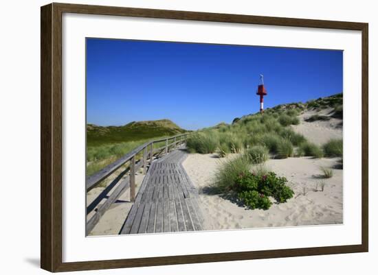 Wooden Path to 'Unterfeuer' at the Hšrnum Odde in Front of the Island of Sylt Built in 1980-Uwe Steffens-Framed Photographic Print
