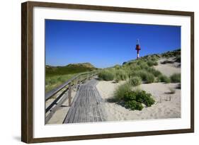 Wooden Path to 'Unterfeuer' at the Hšrnum Odde in Front of the Island of Sylt Built in 1980-Uwe Steffens-Framed Photographic Print