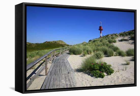 Wooden Path to 'Unterfeuer' at the Hšrnum Odde in Front of the Island of Sylt Built in 1980-Uwe Steffens-Framed Stretched Canvas