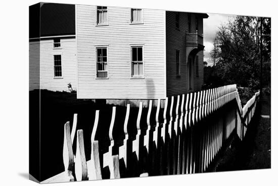 Wooden Picket Fence Surrounding a Building Built in 1850 in a Shaker Community-John Loengard-Stretched Canvas