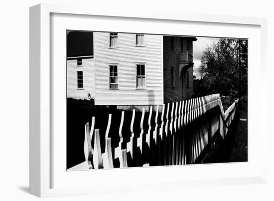 Wooden Picket Fence Surrounding a Building Built in 1850 in a Shaker Community-John Loengard-Framed Giclee Print